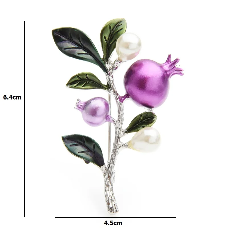 Wuli& baby, фиолетовая эмалированная брошь с гранатом для женщин, сплав, фрукты, Повседневная брошь для вечеринки, булавки, подарки