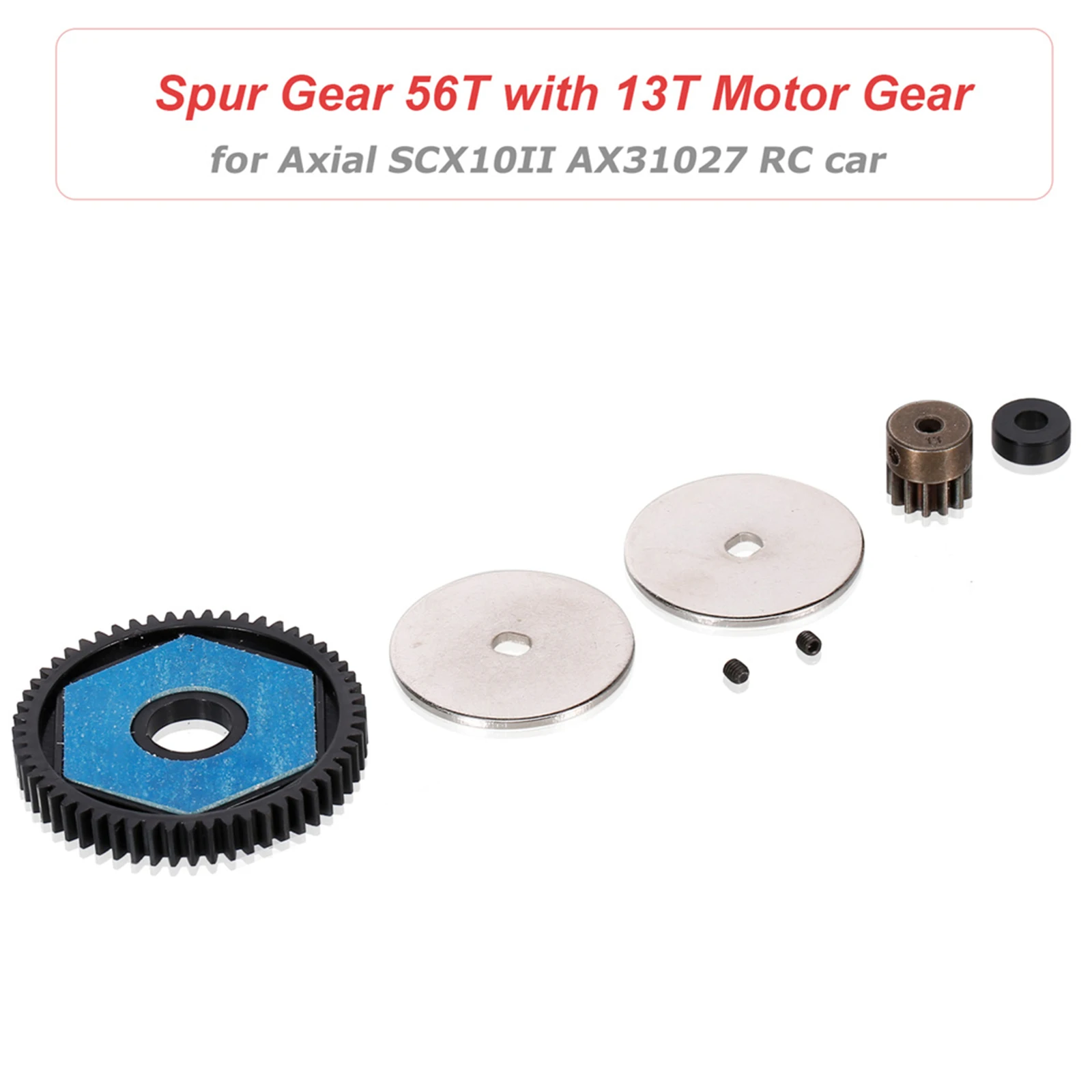 Металлический AX31027 56T Spur Gear 13T Мотор набор передач для осевого SCX10II RC автомобиля |