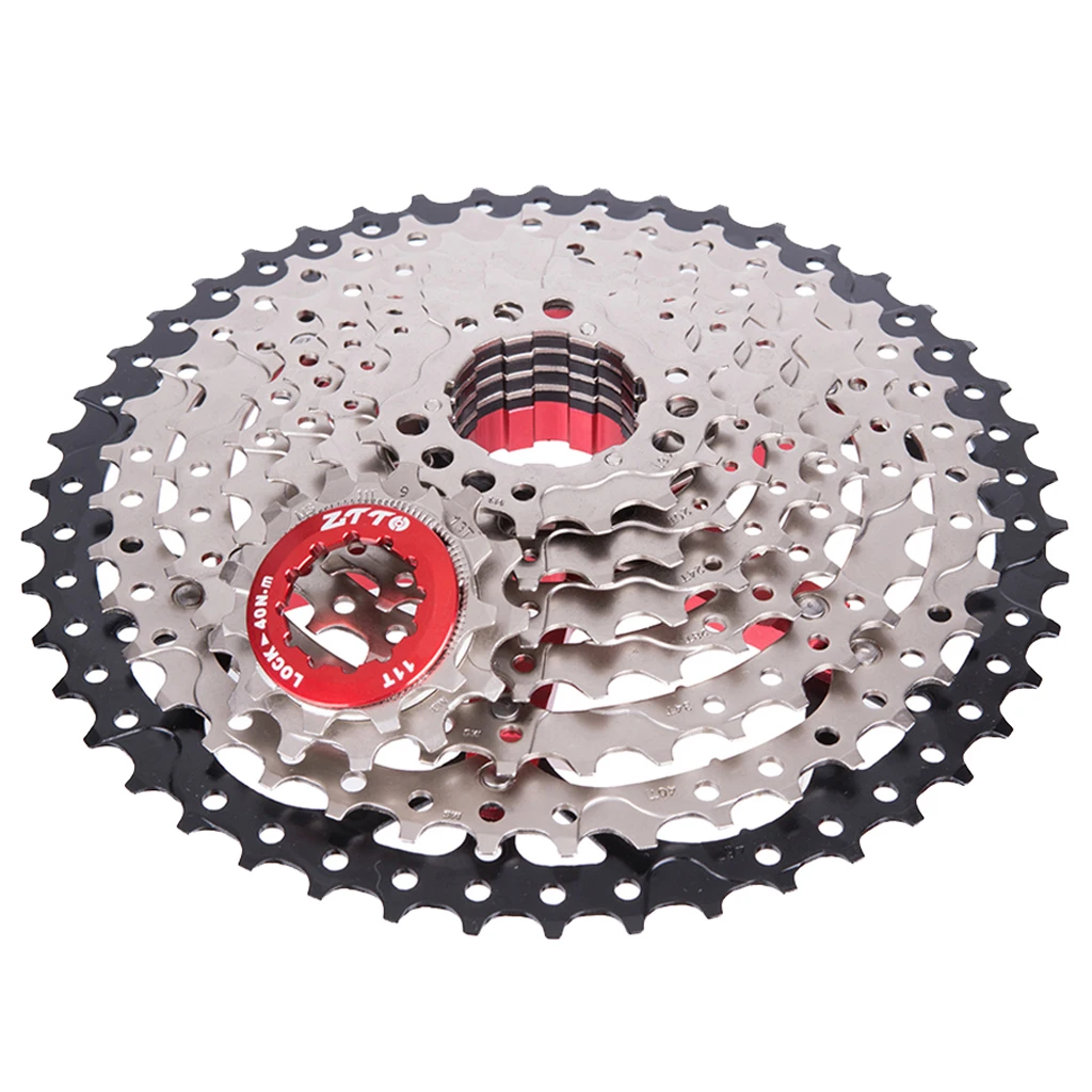 Sturdy Bicycle Cassette, 9 Speed 11-46 Teeth (11-13-16-20-24-28-34-40-46T) - Mountain Bike MTB Accessories