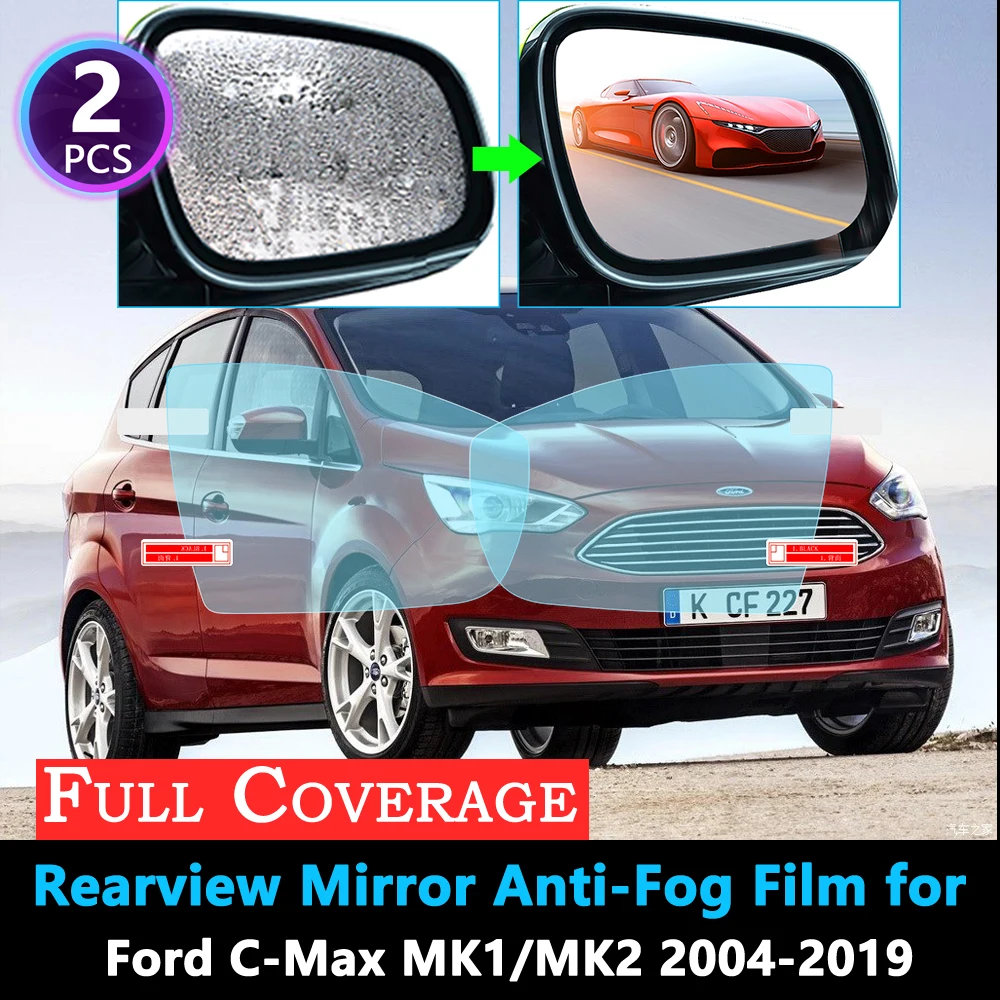Полное покрытие противотуманная пленка для Ford C-MAX mk1 mk2 Focus C MAX Grand CMAX 2004~ зеркало заднего вида Защитная непромокаемая противотуманная