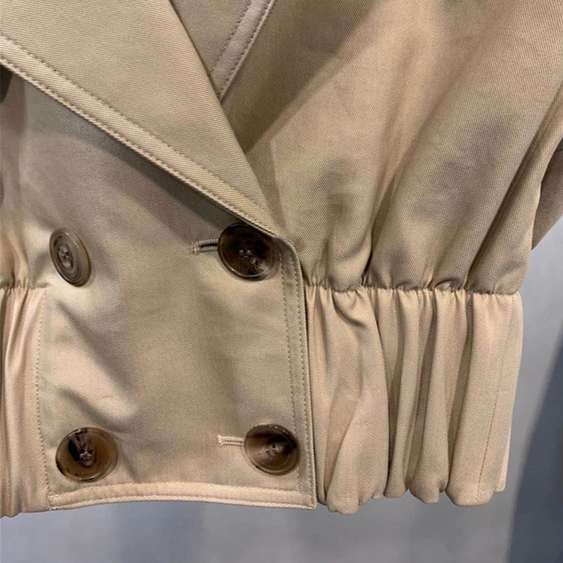 AW2020 early autumn new camel elastic waist double