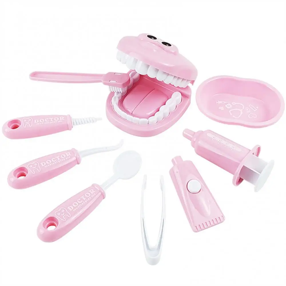 9Pcs/Set Kids Doctor Toys Educational Dental Scene Toys Preschool Teaching Brushing Game Pretend Play