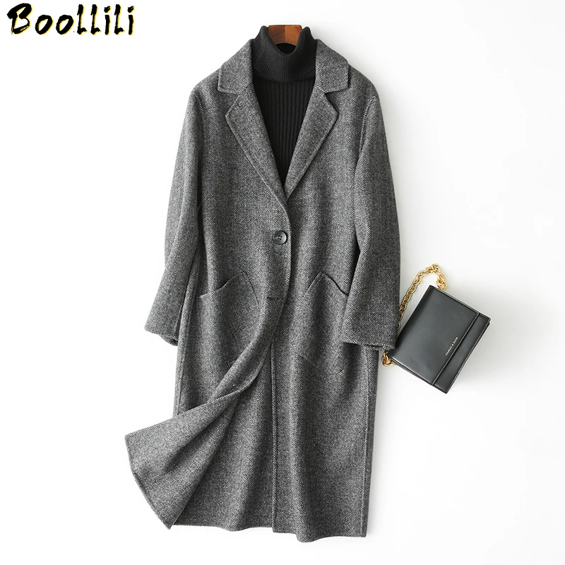 

Boollili 80% Wool Coat Women 2020 Double-sided Wool Coats Winter Female Jacket Long Outerwear High Quality abrigos