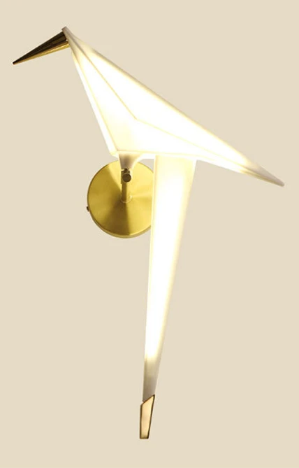 Right wall lamp Современный светодиодный фонарь Золотая белая птица лампы в скандинавском стиле для гостиной Лофт прикроватный коридор столовая лампа Magpie - Цвет абажура: Right wall lamp