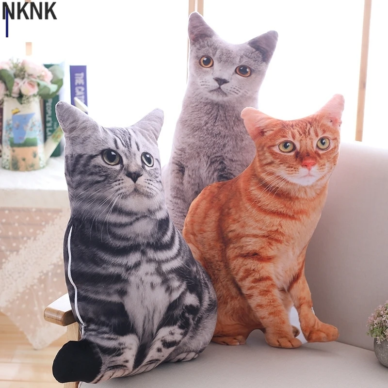 

New 50CM cojines Plush Toy Cute Expression Simulation Cat Pillow Bedroom Sofa Decorations Cushion