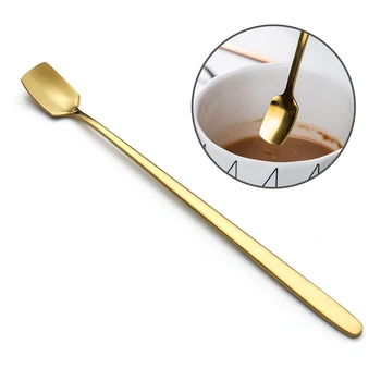 

Stainless Steel Coffee Spoon With Long Handle Dessert Coffee Ice Cream Spoons Kitchen Accessories Bar Tools Tea Coffee Spoon