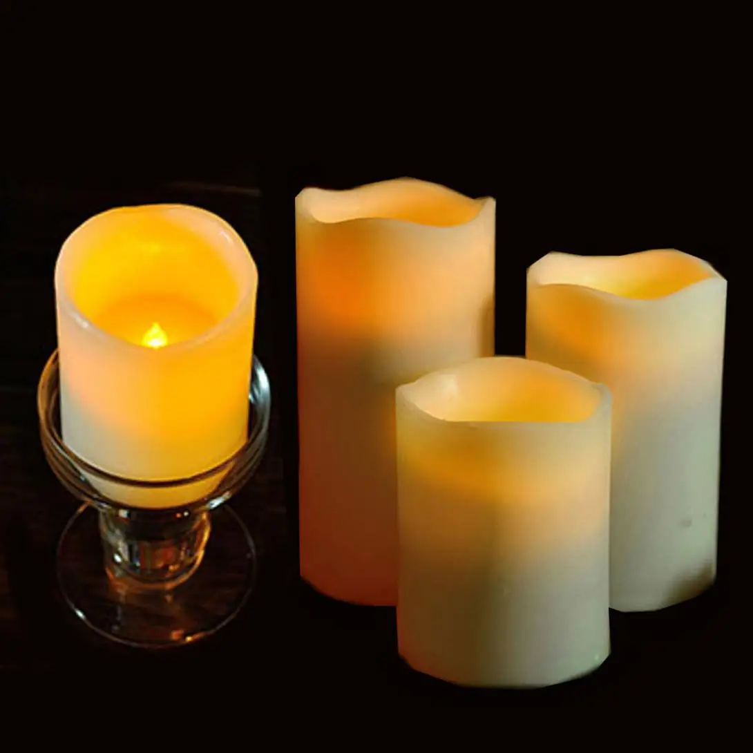 Светодиодный светильник-свеча, прочный, цилиндрический, беспламенный, чайный светильник, Ночной светильник, работающий на свадьбу, вечеринку, Рождество, домашний декор, лампа