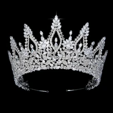 Тиары и короны HADIYANA темперамент трендовый кубический циркон для женщин Свадебная вечеринка аксессуары для волос BC5433 аксессуары для женщин