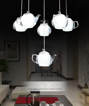 

HAIXIANG LED Restaurant Chandelier Acrylic Teapots Lighting Bar Cafe Ceiling Pendent Lamp