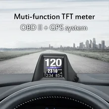 OBD GPS Head-up Display Dual System Car Digital Hud GPS Speedometer 2 Inches LCD Overspeed Alarm Car Speed Projector
