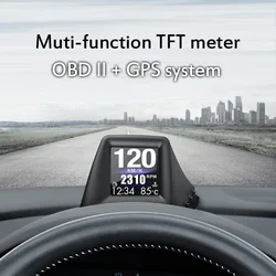 Pantalla Digital OBD para coche, velocímetro con pantalla LCD de 2 pulgadas, alarma de exceso de velocidad, proyector de velocidad