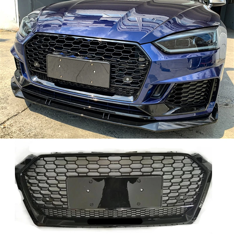 For AUDI A5 S5 B9 RS5 STYLE 2017-2019 FRONT BUMPER GRILLE HONEYCOMB HOOD GRILL