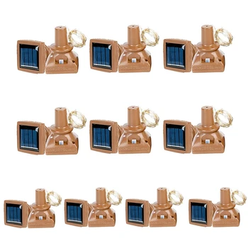 

10 Pcs/Lot 20 LED Solar Powered Wine Bottle Cork Lights Garland DIY Christmas Holiday String Lights for Halloween Wedding