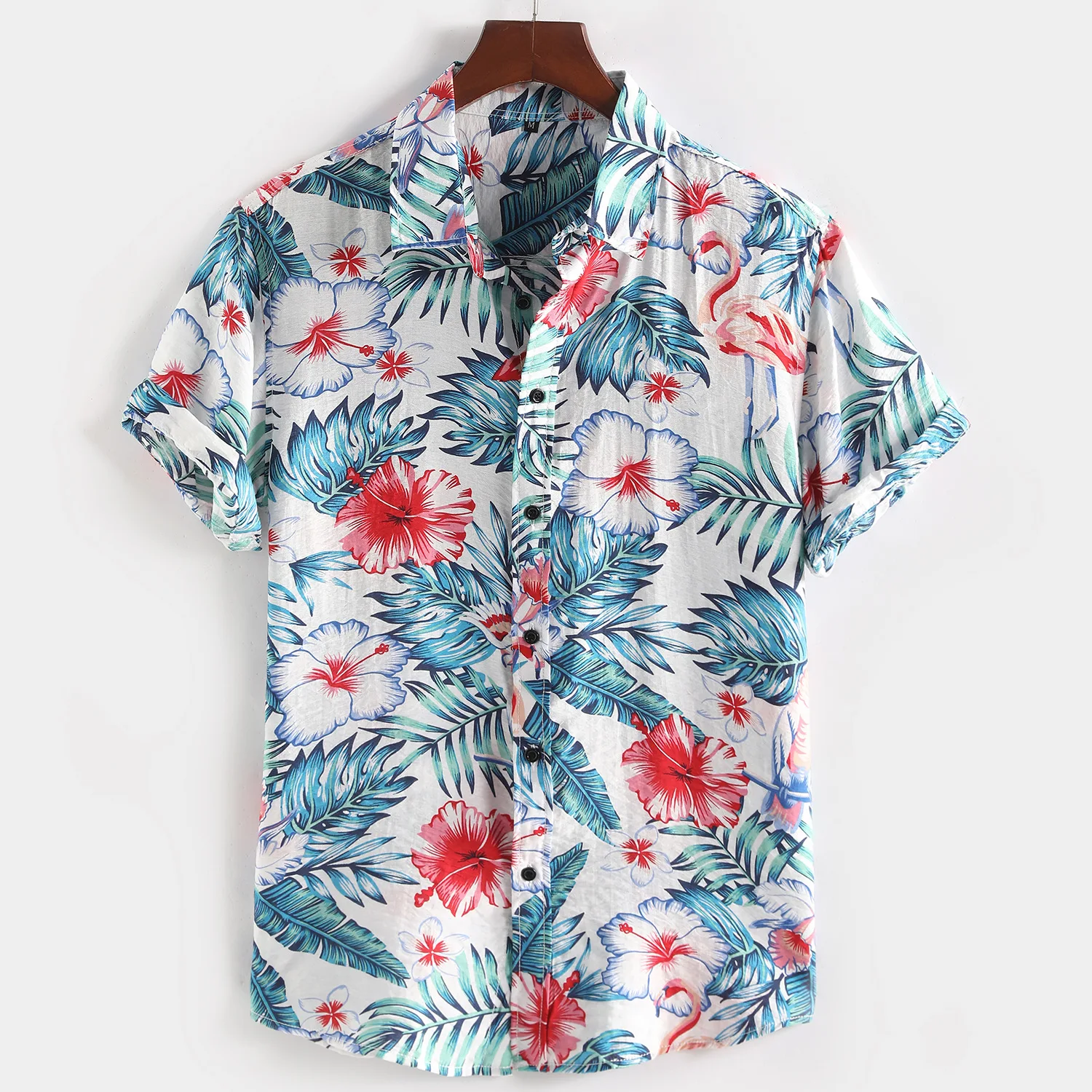 Print Hawaiian Casual T Shirt Men 2022 Summer Short Sleeve Flowers ...