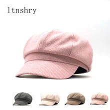 Шерстяной женский берет шапки осень/зима для женщин восьмиугольная кепка шапки стильный художник кепка газетчика шапки-береты