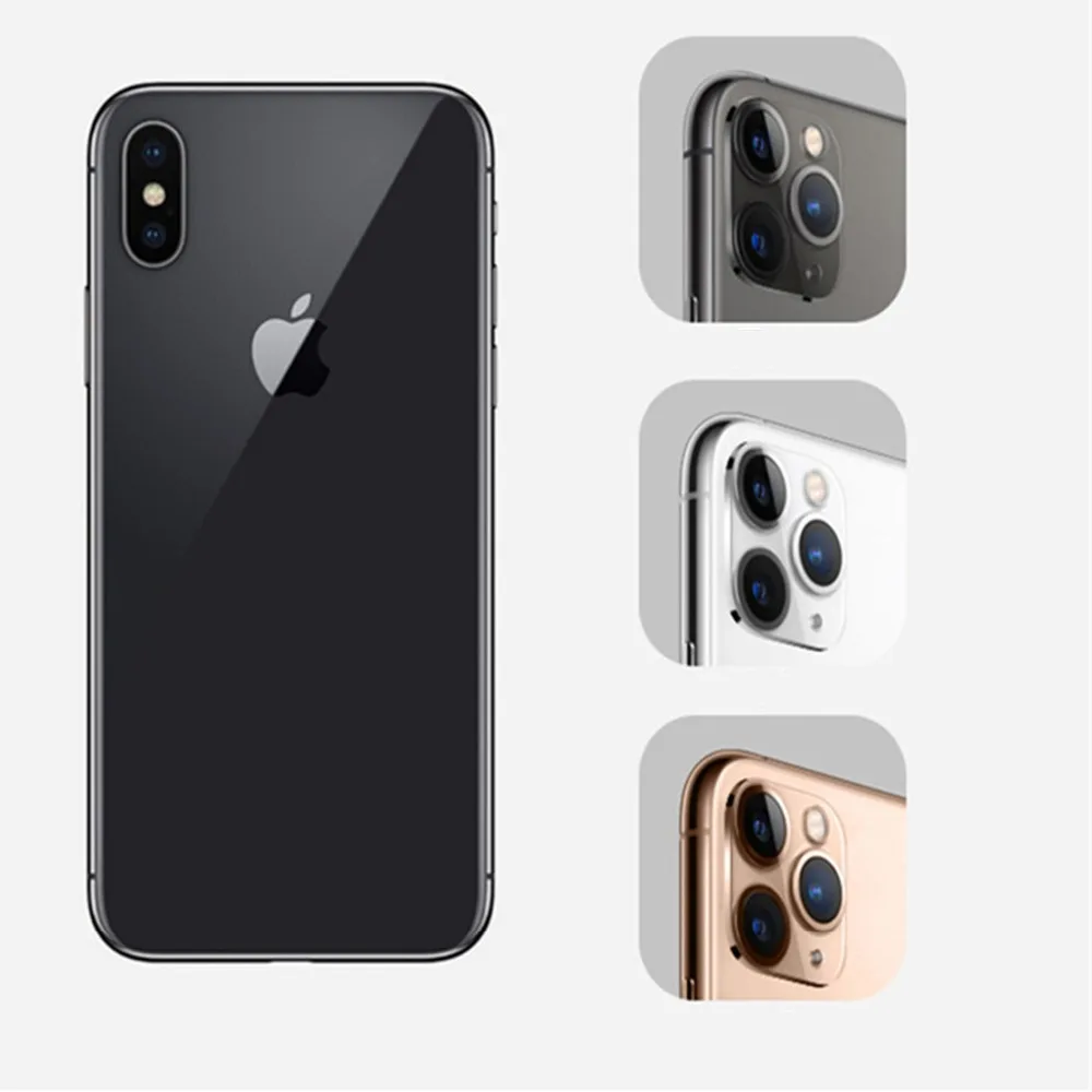 Второе поколение задней камеры Защитная пленка для объектива iPhone X XS Max выглядит как 11Pro для iPhone 11Pro поддельная наклейка для камеры