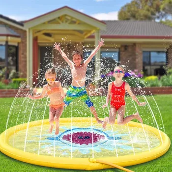

Inflatable Splash Sprinkler Pad for Kids Summer Play Water Mat Toddlers Dogs Kiddie Baby Swiming Pool 68Inch 4.6