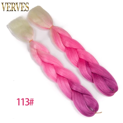 T1B/4/30 VERVES плетеные волосы, 1 шт., 24 дюйма, огромные косички, 100 г/шт., синтетические волосы с эффектом омбре, высокотемпературное волокно для наращивания, вязанная косичка - Цвет: T1B/4/30