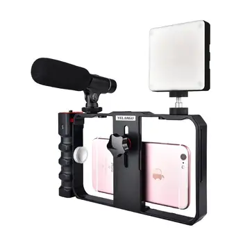 

Yelangu Pro Smartphone Video Rig Filmmaking Case Phone Video Stabilizer Grip Mount for iPhone Xs Max XR X 8 Plus Samsung Huawei