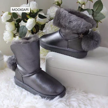 

In 2019, Europe's latest high-quality snow boots, real sheepskin, 100% natural wool, the most fashionable women's shoes, free