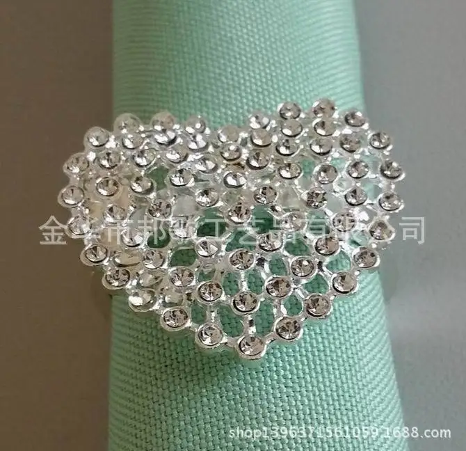 Blingbling кольцо для салфеток в настоящее время доступно ко Дню Святого Валентина салфетка пряжка инкрустация кристаллами ромбовидная салфетка кольца