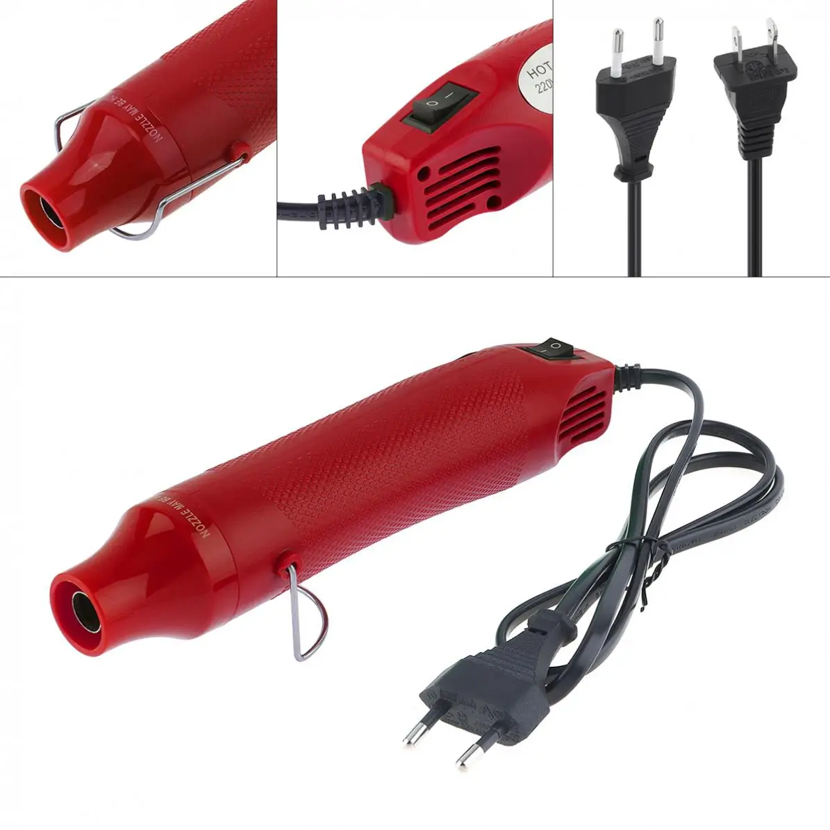 110V / 220V 300W Heat Gun Hot Air Electric Blower with Shrink Plastic Surface EU US Plug for Heating DIY Accessories 3500w 16a digital plug in temperature controller intelligent high accuracy heating cooling ntc sensor ac110 220v lcd thermostat