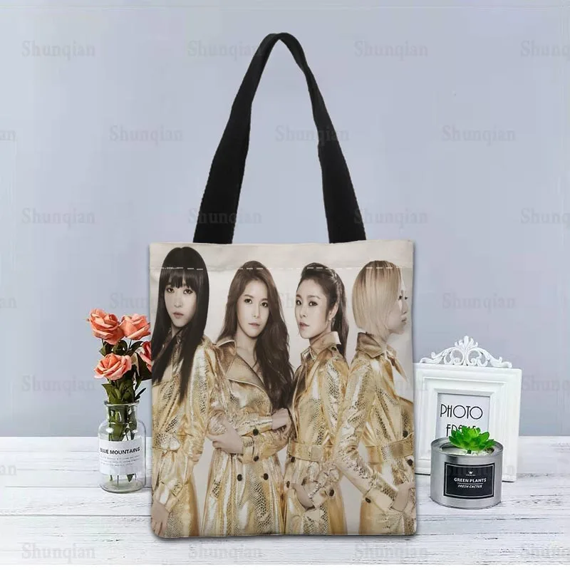 KPOP MAMAMOO Handbag Foldable Shopping Bag Reusable Eco Large Unisex Canvas Fabric Shoulder Bags Tote Grocery Cloth Pouch 0512 