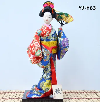 

MYBLUE Fengshui Kawaii Hand Make Japanese Geisha Kimono Doll Sculpture Japanese House Figurine Home Decoration Accessories