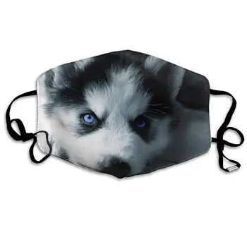

Puppy Husky Unisex Mask Indoor Outdoor Cycling Camping Travel Windproof Sun Anti Dust Mask Mouth with Adjustable Ear Loops