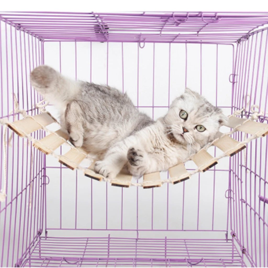 Новый Забавный простой гамак DIY кровать для домашних животных кошка бамбуковый