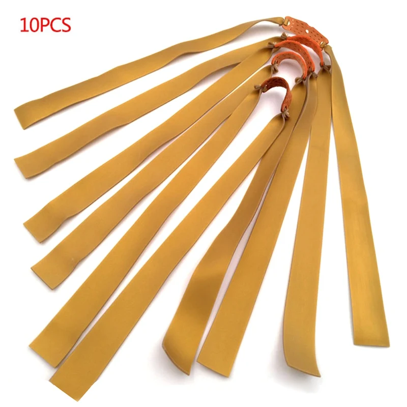 

10pcs hunting Slingshot Powerful Elastic Flat Rubber Band Practical Hunting Sports Natural Latex Catapult Kit Set outdoor tools