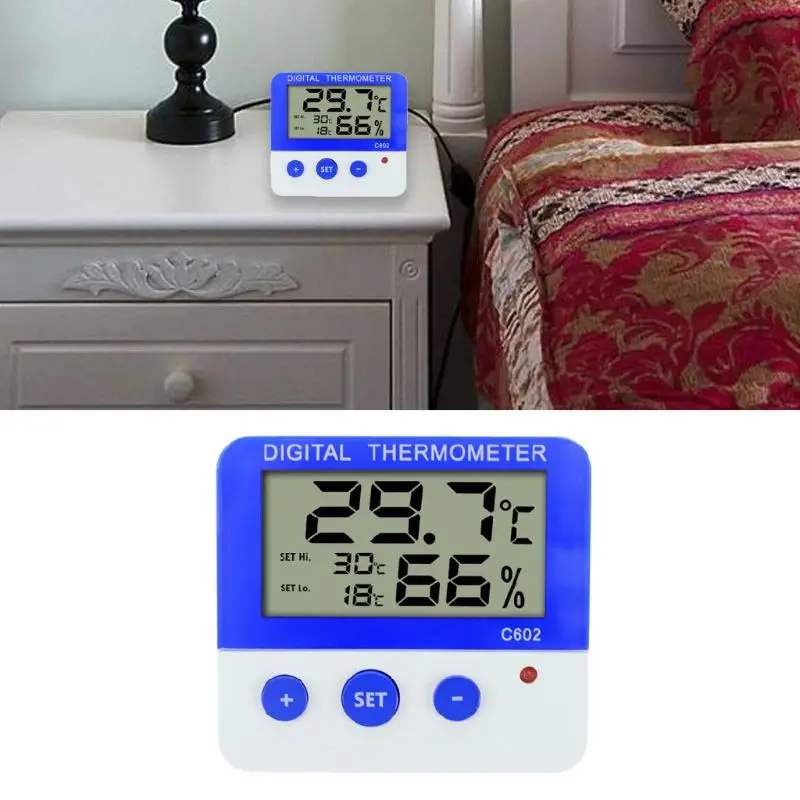

Digital Alarm Thermometer Hygrometer Temperature Humidity Moisture Monitor A5YD