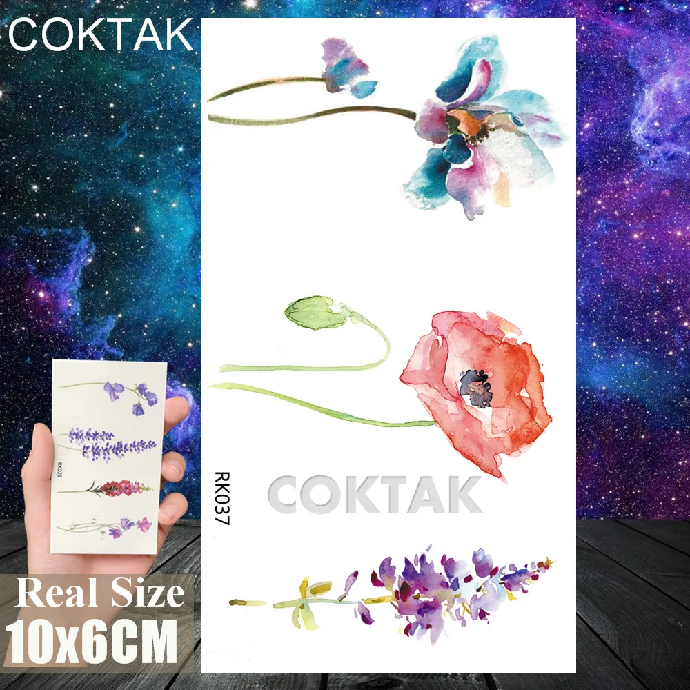 Watercolor Flower Temporary Tattoos Fashion Sticker For Women Girls Fake Quality Tattoo Decal Body Art Painting Arm Tatoos Sheet Watercolor Flower Temporary Tattoos Fashion Sticker For Women Girls Fake Quality Tattoo Decal Body Art Painting Arm Tatoos Sheet