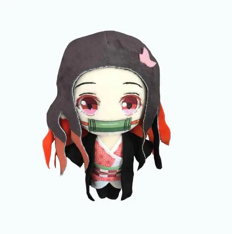 Demon Slayer: Kimetsu no Yaiba Nezuko Tanjirou Douma Makomo Kochou Shinobu фигурка косплей милые плюшевые куклы мягкая игрушка подарок 20 см - Цвет: Kamado Nezuko