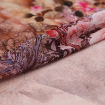 

Mountains Print Mulberry Silk Fabric & Linen Fabric Printing Real Cheongsam Cloth See Through