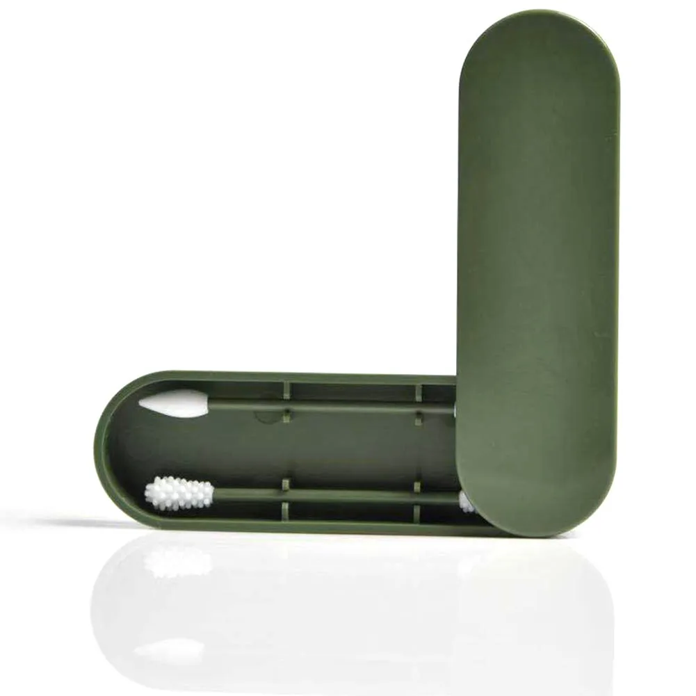 Многоразовый ватный тампон для чистки ушей для макияжа и сенсоров Косметические Силиконовые палочки - Color: Green