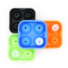 4 hole silicone ice hockey box material guarantee silicone ice hockey mold DIy4 hole spherical silicone ice box