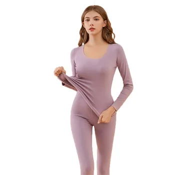 

Women Winter Thermal Underwear Set Soft Inner Wear Thermal Underwear Women Undershirt And Pants Warm Winter Base Shaped Stretch