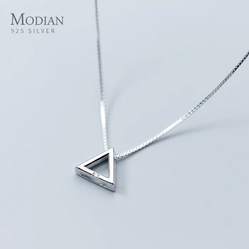 

Modian Fashion Simple Design Geometric Triangle 925 Sterling Silver Mini Pendant Necklace for Women Japanese Style Fine Jewelry