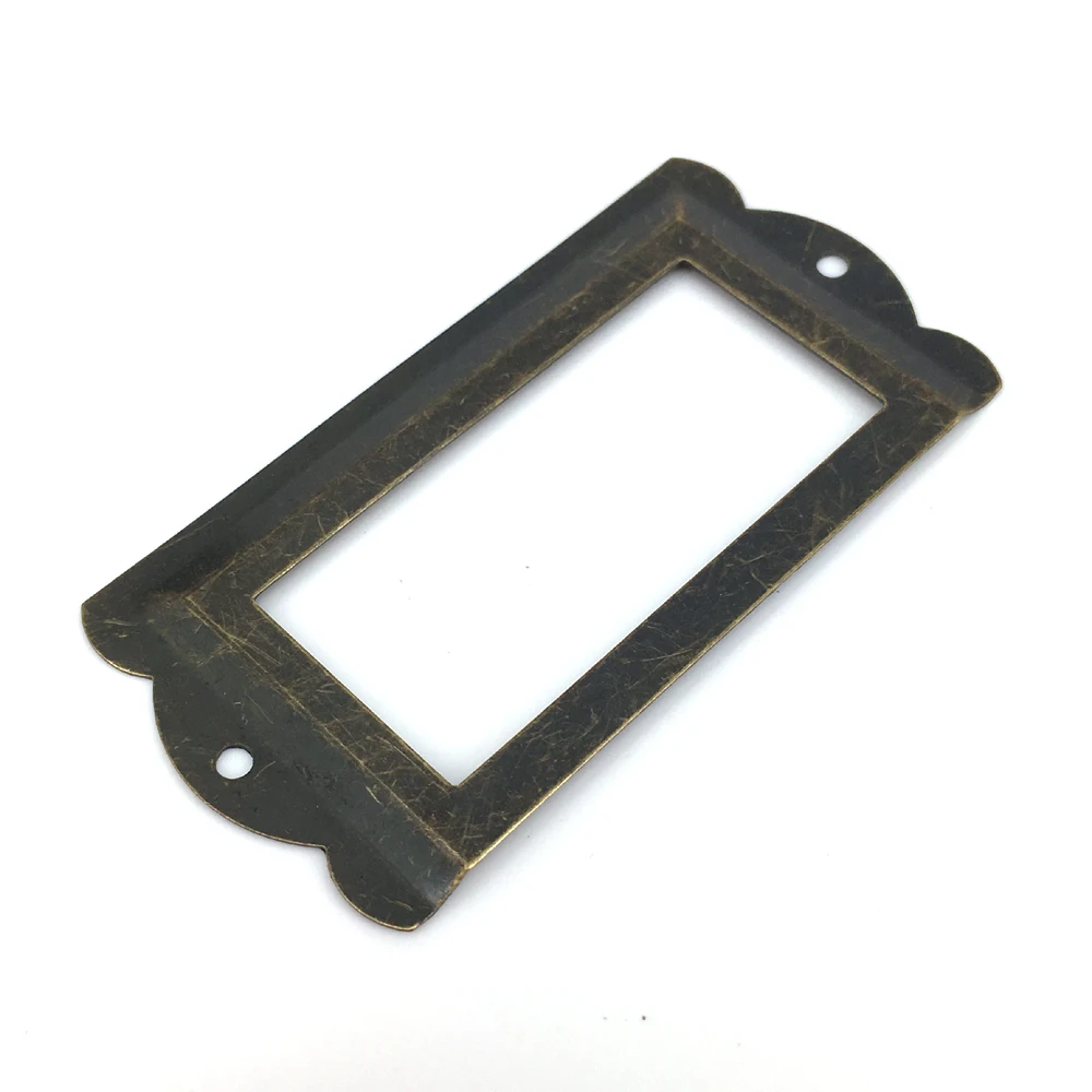 5pcs Antique Brass Finish Label Holders Office File Drawer Tag