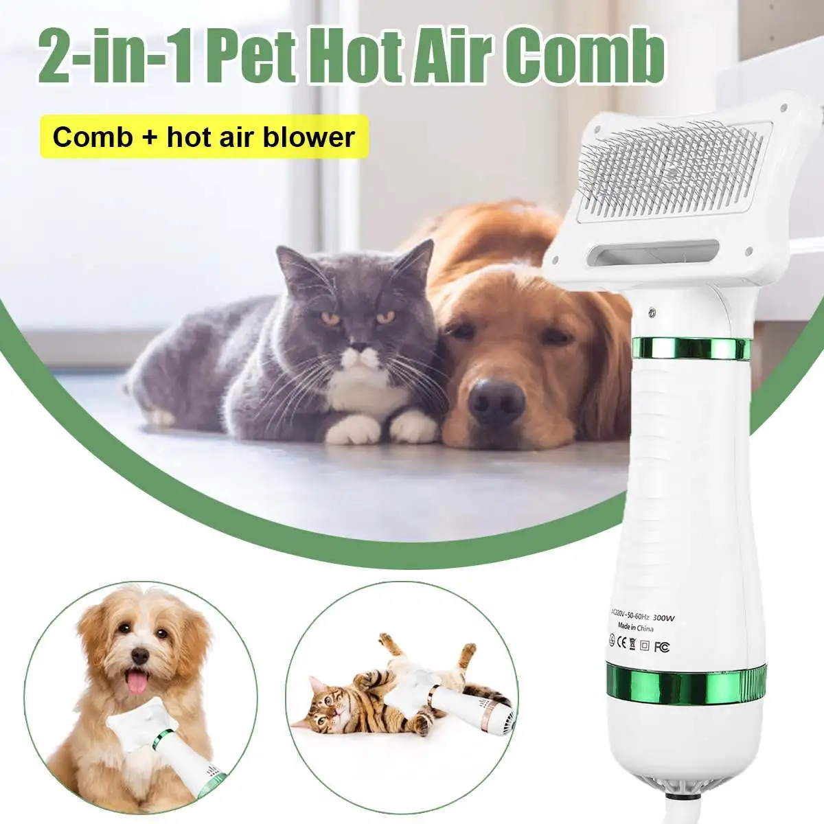 Portable Dog Dryer 2 In 1Hair Dryer For Dogs Adjust Temperature Low