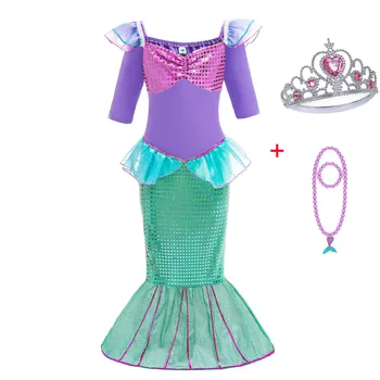 

Christmas Children Mermaid Costume Dress Clothing Girl Mermaid Tail Princess Dress Little Girl Model Catwalk Masquerade Costumes