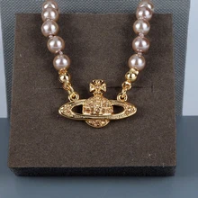 XIAOJINGLING хрустальные стразы, Сатурн, планета, ожерелье, искусственный жемчуг, бусы, колье, нагрудник, для женщин, очаровательные свадебные ювелирные изделия, подарки