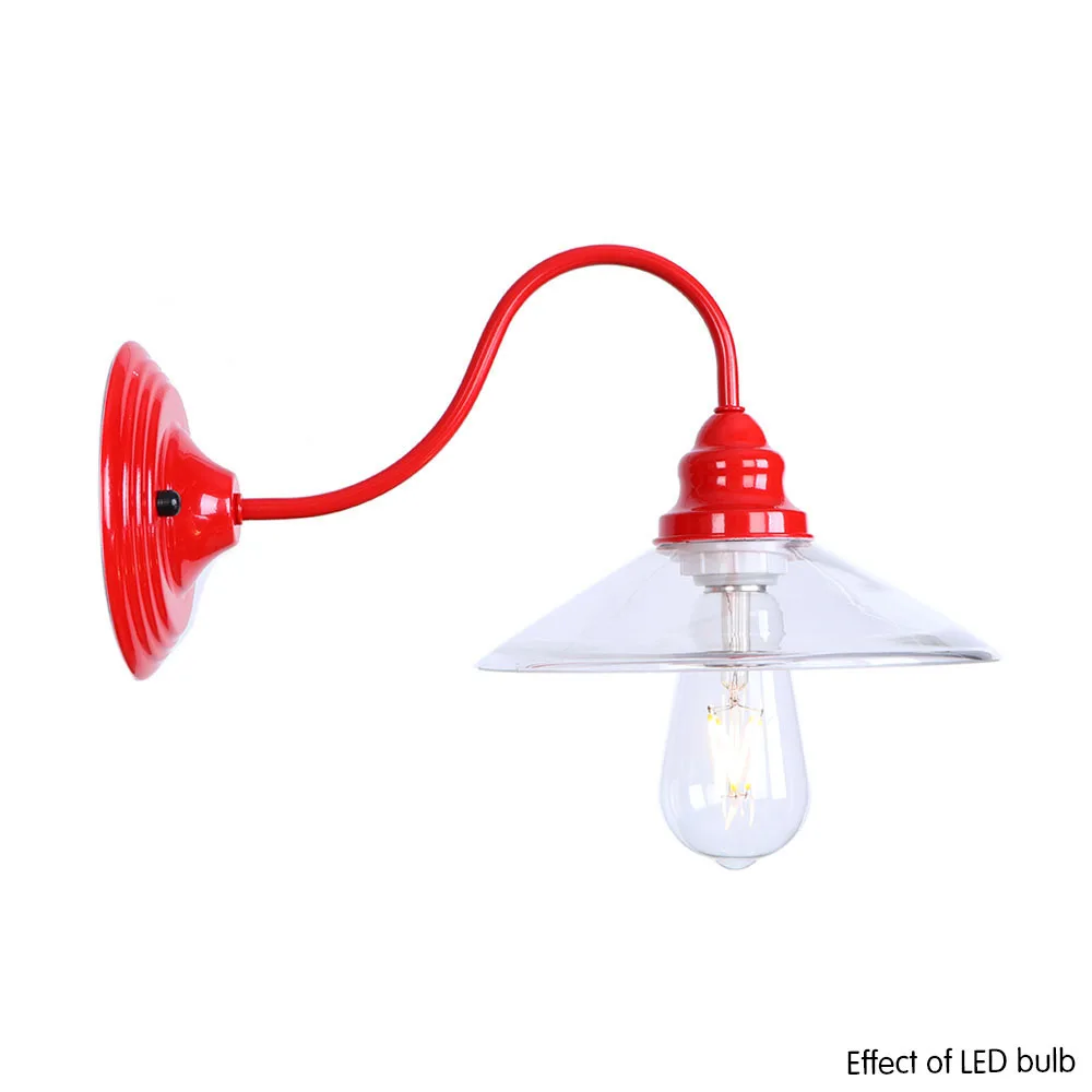 RH стиль античный красный бра железные настенные лампы стекло промышленного Эдисона светодиодный настенный Лофт-светильник Декор РЕСТОРАН прикроватный дом освещение