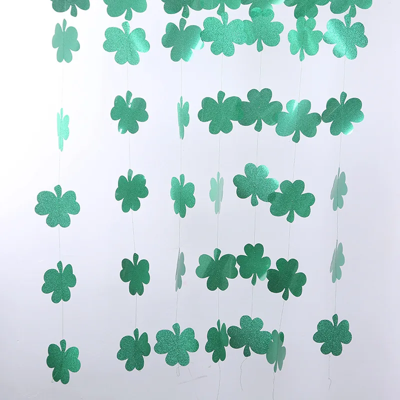 

6pcs/set Flourish Green Clover Garland Ornaments Pendants Clorful Spiral Hanging Ornaments Cartoon Cute Layout Banner Decoration