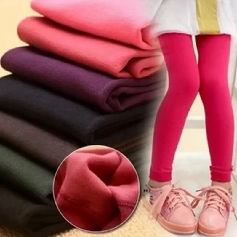 

Autumn Winter Girls Pants Thicken Warm Spring Autumn Fleece Bow Girls Leggings Kids Trousers Elastic Children Pants