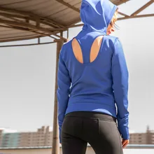 Сексуальный спортивный костюм с длинным рукавом, белая рубашка для йоги, сухой Топ, одежда для фитнеса, спортивная одежда с капюшоном, женский спортивный костюм для бега