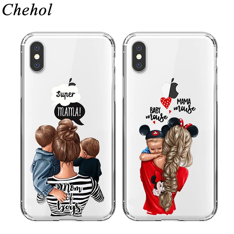 Fashion MAMA Baby Phone Cases for iPhone 11 Pro 8 7 6s Plus X XS MAX XR Case Soft TPU Silicone Fitted Back Covers Accessories |