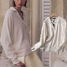 

Maxdutti Sweaters Women England Style Office Pullovers Tops Lady Fashion Winter Sweaters Women Cashmere Polo Collar Pull Femme