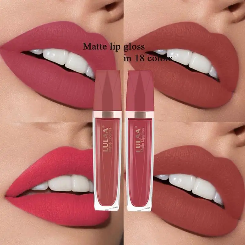 Matte Lipgloss Sexy Lip Gloss Matte Long Lasting Waterproof Cosmetic Beauty lipgloss Moisturizing Non-stick Cup Lip Makeup